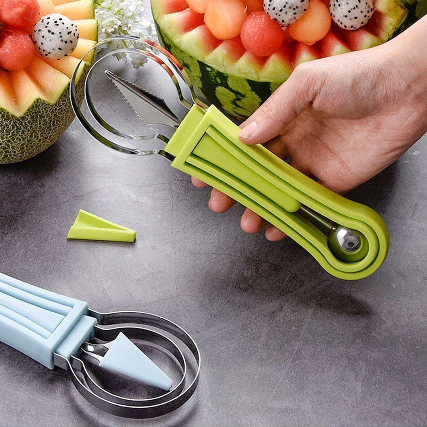 2606  4 In 1 Stainless Steel Melon Baller Seed Remover Sorbet Dessert Ball Spoon Fruit Digging Spoon Double Sided Fruit Scooper Watermelon Baller Scoop 2606  4 In 1 Stainless Steel Melon Baller Seed Remover Sorbet Dessert Ball Spoon Fruit Digging Spoon Double Sided Fruit Scooper Watermelon Baller Scoop